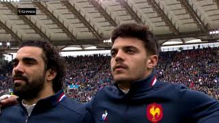 La Marseillaise before kick off in Rome  Guinness Six Nations [upl. by Jayme]