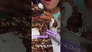 Curie ASMR chocolate nut turtle brownies ice cream Mukbang bites only shorts viralvideo fyp new [upl. by Brouwer]