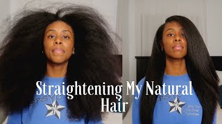 Straightening My Natural Hair [upl. by Pansie81]