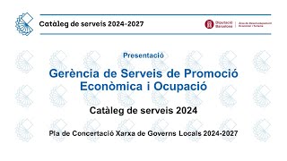 Presentació del Catàleg de Serveis 2024 DIBA  Gerència de Promoció Econòmica i Ocupació [upl. by Entirb]