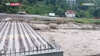 Kastamonu’da sel köprüleri yıktı [upl. by Ahsetan]