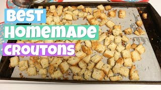 The BEST Homemade Croutons  Use Up Leftover Bread [upl. by Brittaney]