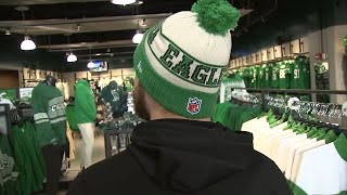 Philadelphia Eagles fans getting ready for playoff game against Tampa Bay Buccaneers on 6abc [upl. by Karlen]