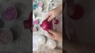 Glitter Ornaments Reindeer Name Glitter Ornaments DIY Christmas Crafts [upl. by Nett936]