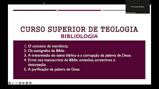 SUPERIOR  BIBLIOLOGIA  AULA 2 PARTE 1 [upl. by Eiralih]