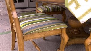 How to Upholster a Dining Room Seat  for an Outdoor Covered Porch [upl. by Erkan]