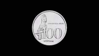 How look Indonesia 100 Rupiah 1999 year Beauty coin 4K clip [upl. by Selry]