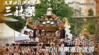 【アーカイブ配信中】浅草神社「三社祭」▽町内神輿連合渡御 約100基の神輿が集まる迫力の渡御をライブ配信！三社祭が浅草の街を熱くする！ [upl. by Fahland]