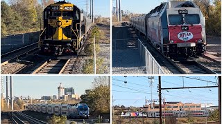 Railfanning Harrison and Secaucus junction njtransit train secaucus harrison [upl. by Heyman]