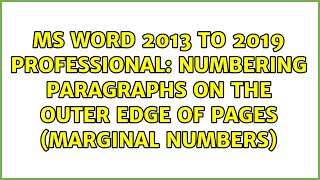 Numbering paragraphs on the OUTER edge of pages Marginal Numbers [upl. by Langer]