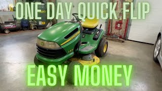 One Day Quick Flip 150 LA115 John Deere Lawn Tractor Restoration fixing How to fix amp Sell [upl. by Ylrevaw]