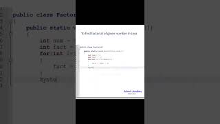 To find factorial of given number in java [upl. by Ardnnek425]