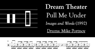 Dream Theater  Pull Me Under Drum Sheet Music Transcription [upl. by Ximenez]