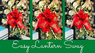 5 MINUTE CHRISTMAS LANTERN SWAG DIY DOLLAR TREE amp HOBBY LOBBY PLUS BOW TUTORIAL ❤️🎄❤️ [upl. by Hernandez904]