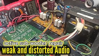 Active subwoofer repair ‼️ weak and distorted audio output [upl. by Juan]