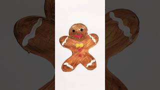 Gingerbread Man Acrylic Painting For Kids gingerbread christmas painting trending shorts [upl. by Ecallaw]