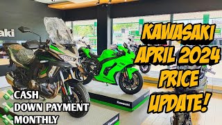 April 2024 Kawasaki Big Bike Price Update SRP Downpayment Monthly Installment All Units [upl. by Adieno]