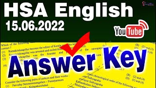 HSA ENGLISH  ANSWER KEY  15  06  2022 [upl. by Hartley]