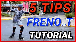 ❤️ APRENDE a FRENAR en PATINES EN LINEA Paso a Paso  TUTORIAL [upl. by Oaht]