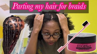 Parting my hair for box braids [upl. by Ahsem114]