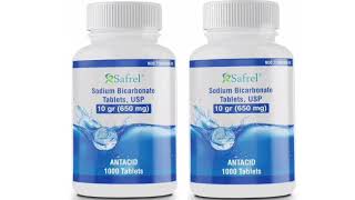 Safrel Sodium Bicarbonate Antiacid 650 mg 1000 Tablets for Relief of Acid Indigestion [upl. by Hilaire502]