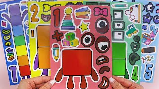 Decorate with Sticker Book Number Block  Paper DIY  TOY ASMR [upl. by Netsud]