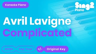 Avril Lavigne  Complicated Piano Karaoke [upl. by Fai]