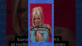 KarolG canta al recibir LatinGrammy 🎤 KarolG Music Latin Grammys Urban Reggaeton [upl. by Gehman]