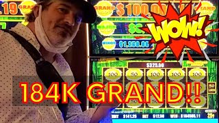 I cant Believe it I Won 184K GRAND 🤑Jackpot on a 12 Dollar Bet  High Limit Slot Play [upl. by Areip311]