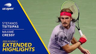 Stefanos Tsitsipas vs Maxime Cressy Extended Highlights  2020 US Open Round 2 [upl. by Darline]