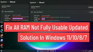 Fix All RAM Not Fully Usable Updated Solution In Windows 111087 [upl. by Octavius471]