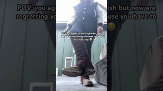 I HATE half chaps 😭 horse equestrian funny horseriding [upl. by Adniles]