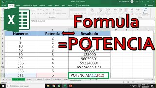 Excel Formula POTENCIA  Como calcular la potencia en excel [upl. by Nosmirc]