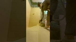 Home Improvement 🛠️ homeimprovement painting bathroom shower reglazing refinishing explore [upl. by Sirehc]