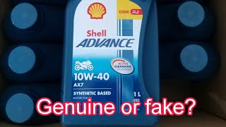 shell advance ax7 motorcycle oil genuine or peke nga ba [upl. by Ynna]