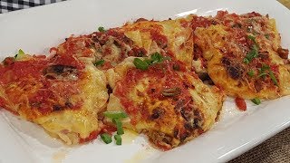 Canelones pañuelo de jamón y queso con salsa de hongos [upl. by Ohara]