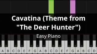 Cavatina Theme from quotThe Deer Hunterquot John Williams  Easy piano tutorial [upl. by Anaihk]