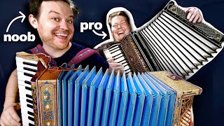 Learning the Accordion w a Pro [upl. by Arreik]