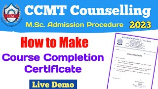 Course Completion Certificate in CCMT Counselling 2023 [upl. by Martinsen731]