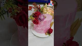 cake strawberry cake pink cake best cake cakedesing fondantcakedecoration red rose cake [upl. by Rosmarin]