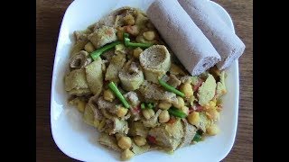 Ethiopian Food  how to make Ethiopian Firfir with Chickpeas [upl. by Eannaj]