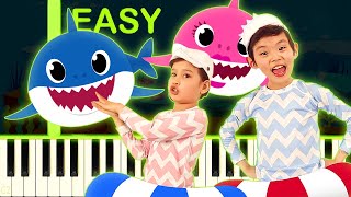 Baby Shark Dance  PINKFONG  EASY Piano Tutorial [upl. by Allyson178]