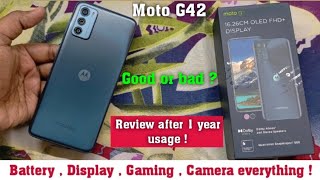 Moto g42 4gb64gb review after 1 year usage battery display camera gaming everything [upl. by Amedeo79]