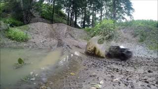 RC LaTrax Teton 118 4WD Monster Truck Bashing jumps with Slowmo [upl. by Simmons]