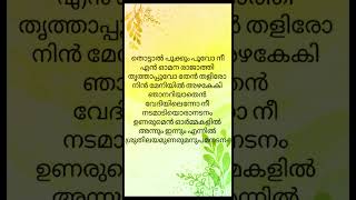 Thottaal pookkum  song lyrics song malayalam lyrics [upl. by Martin]