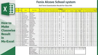 How to Make Class wise Result in Microsoft Excel 2019 [upl. by Laekim]