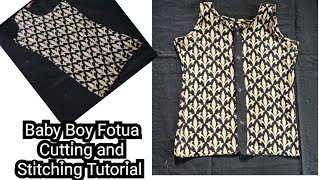 3 to 4 Years Baby Boy Fotua Cutting And Stitching Tutorial  Baby boy dress making tutorial [upl. by Alden892]