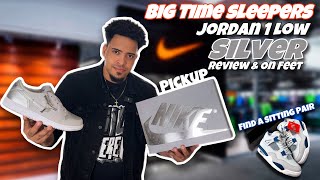 Jordan 1 Low OG Metallic Silver  Pickup Review amp On Feet [upl. by Monaco]