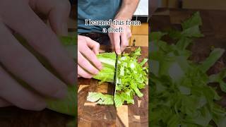 How to effortlessly chop romaine lettuce salads mealprep chef kitchenhacks tipsandtricks [upl. by Hanfurd]