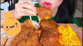 ASMR FRIED BUTTERMILK CHICKEN  HONEY  SAUERKRAUT  EATING SOUNDS [upl. by Sirraf]